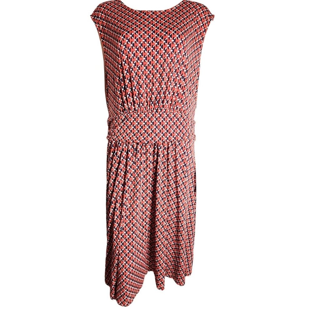 RENEE C Orange Black‎ Geometric Print Sleeveless Pullover Dress Womens Size 3X